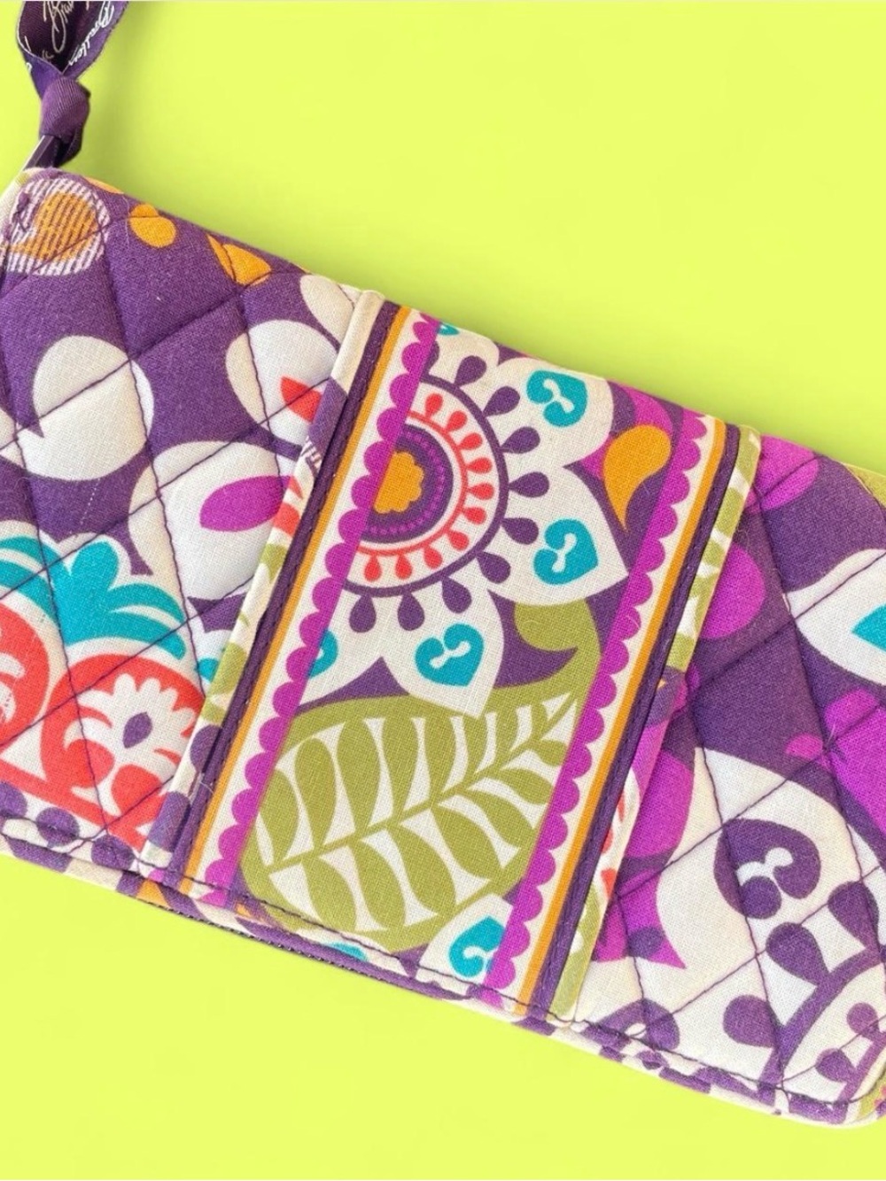Vera Bradley Plum Crazy Purple Signature Fabric Wallet